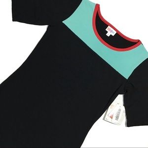 Dress LuLaRoe Julia Black with Color-Blocking NWT